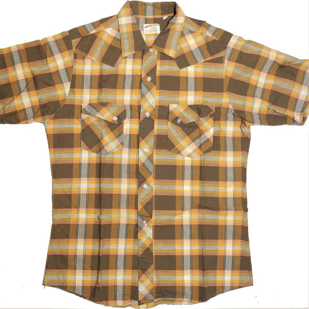 Wagon Boss Vintage Plaid Western Shirt Sz 15.5"